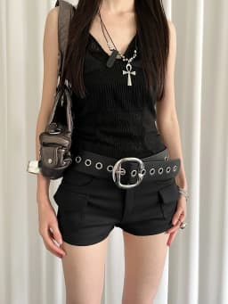 Punk Style Design Sense Black Wide Belt Female Minority Personality Advanced Sense With Skirt Jeans Belt Leather Belt
