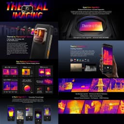Ulefone Armor 25T Pro 5G Rugged Smartphone 6GB+256GB 6.78'' Thermal Imaging Android 14 33W 50MP+64MP 6500mAh NFC 5G Smartphone
