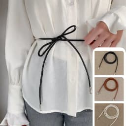 New Round Leather Rope Dresses Coat Decoration String Waist Belt For Women Solid Fashion Long Waist Chain Vintage Waistband