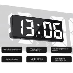 Creative Number Clock Color Nightlight Temperature Calendar Alarm Clock LED Large Number Electronic Clock Backlight Home Decor