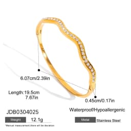 Uworld Delicate Crystal Bangle For Women Minimalist 18K Gold Plated Stainless Steel Bangle Party Wedding Fashion Jewelry Gift