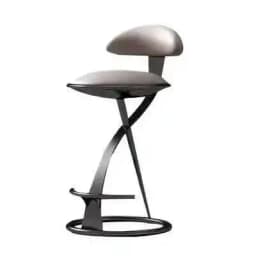 Designer Light Luxury Bar Chairs Italian High Stool Home Stainless Steel Cafe Kitchen Backrest Bar Chair Creative Bar Furniture