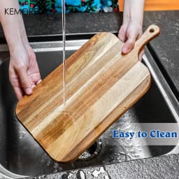 Acacia Wood Cutting Board with Handle - for Cheese Bread Butcher Block for Restaurant Kitchen & Home Use Two Sizes Available