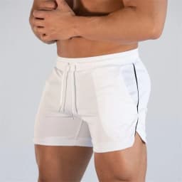 New Muscle Big Size Solid Color Sports Shorts Men's Quick Dry Marathon Running Three Thirds Fitness Beach Pants Quick Dry Mesh