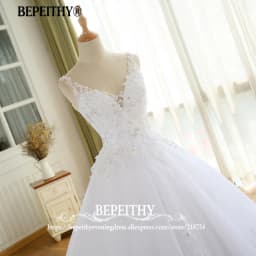BEPEITHY Customized Gorgeous Wedding Dresses V Neck Lace For Women Plus Size White Ivory Sleeveless Crystal 2026 Bridal Gown New