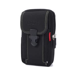 Durable Canvas Phone Waist Pouch, Buckle Closure Belt Holster, Multi‑Layer Utility Waist Bag for Hiking Travel Daily Carry