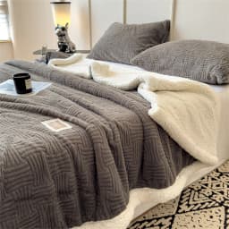 Double Layer Sherpa Fleece Blanket Autumn Winter Thick Warm Plush Blankets for Bed Cozy Fluffy Soft Faux Rabbit Fur Sofa Blanket