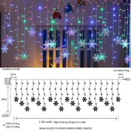 Christmas Fairy Curtain String Lights 3.4M LED Star Deer 220V 110V Garland Festoon for Xmas Tree New Year Navidad Party Decor