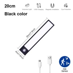 Night Lights Motion Sensor LED Cabinet Light USB Rechargeable Closet Light For Kitchen Wardrobe LED Lighting 20cm/30cm/40cm