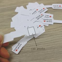 100PCS Multi Style Ring Folded Labels White/Kraft Handmade with Love Ring Price Labels Jewelry Tag Sticker Labels 6*1.2cm
