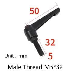 10PCS Adjustable Handle Lever Clamping Handles Metal Knob Machinery Tools Male Female Thread Diameter M4-M16 Length 10mm-80mm