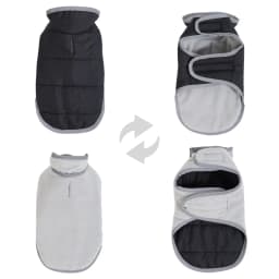 Reversible Dog Coat For Winter Fleece Warm Puppy Jacket With Leash Hole Waterproof Pets Jacket For Small Medium Dogs Chihuahua