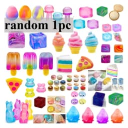 120+Pieces Assorted Squishy Figures Blind Box Surprise Toy Slow Rising Soft Fidget Toys Featuring Moai Head Panda Rabbit Stress*