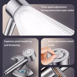 304 Stainless Steel Filter Pressure-Boosting Adjustable Handheld Showerhead Household Bathroom Shower Set Three-Speed Showerhead