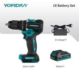 YOFIDRA 13MM Brushless Electric Impact Drill 35+3 Torque Cordless Woodworking Screwdriver Power Tool For Makita Battery Pin