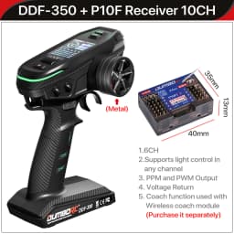 DUMBORC DDF-350 Transmitter with Receiver 2.4G 10CH Digital Radio Remote Controller for RC Car Boat Tank LCD FHSS System