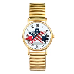 LANCARDO American Independence Day Quartz Watch Elastic Retractable Band Unisex Student Watch Four Seasons Universal Anniversary