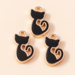 10pcs 13*17mm DIY Enamel Mini Cat Charms for Necklaces Pendants Earrings Cute Animal Charms Handmade Jewelry Making Accessories