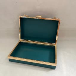 18cm Customized Metal Box Clutch Wallet Frame Bag Case with Black Plastic Sheet - Hardware Purse Frame for Handbag Accessories