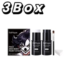 Black White Face Body Paint Kit Cover Foundation Clown Colorful Long Lasting Waterproof Halloween Festive Makeup Accessories Set
