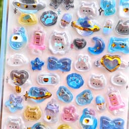1 pc/4 pcs Japanese Food Cafe Drop 3D Relief Stickers Journaling DIY Diary Cute Stationery Sticker Decor School Supplies