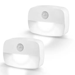 Stick on PIR Motion Sensor LED Night Light Battery Operated Nightlight for Bathroom Hallway Stairs Closet Cabinet Bedroom Decor