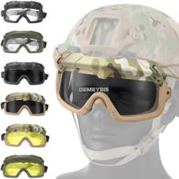 Tactical Glasses 2 Modes Airsoft Goggles Riding Eye Protection for Hiking Paintball Hunting Shooting Eyewear for FAST Helmets
