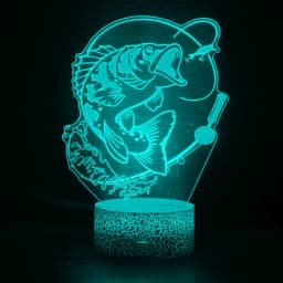 Nighdn 3D Fish Lamp LED Night Light for Kids Room Decor 7 Color Illusion Bedside Lamp Child Nightlight Gift for Men Girls Boys