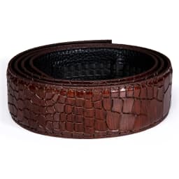 3.5cm Wide Cowskin Genuine Leather Belts for Automatic Buckle Luxury Crocodile Belt without Buckle Red Blue Green Leather Belts