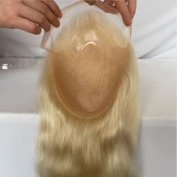 Hair Curly Replacement System For Men 12INCH Long Toupee Fine Mono Lace Men Hairpiece 8x10 Loose Wave Toupee For Men Dark Brown