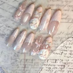 Luxury Handmade Press On Nails Long Coffin Cat Eye French Fake Nails Coquette Bow Star Diamond Pearl Sweet Reusable False Nails