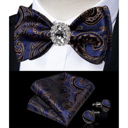 Classic White Selr-tie Bowtie with Ring Pocket Square Cufflinks Set Fashion Solid Men's Bow Tie for Wedding Groom Business Knots