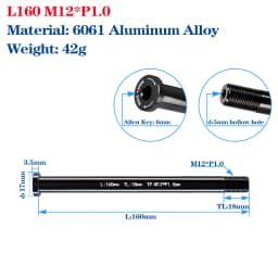 Thru Axle Skewers For MTB Road Bike Frame Fork High Strength M12/M15 Shaft Skewers For 100/110/142/148 Frame Fork Thru Axle Hub