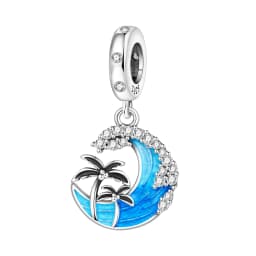 Blue Charm 925 Sterling Silver Ocean Pearls Betta Fish Pendant Birthday Party Gift for Women Bracelet Necklace DIY Beads Jewelry