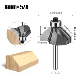 1pc 6mm 12mm Shank 45 Degree Bevel Router Bit Woodworking Milling Router Bit Trimming Machine Carving Router Bit