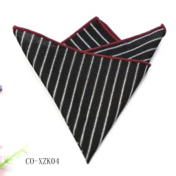 Solid Striped Brown Pocket Square 23CM Cotton Men's Suit Handkerchief Groom Host Hanky Wedding Party Chest Tie Suit Accessories