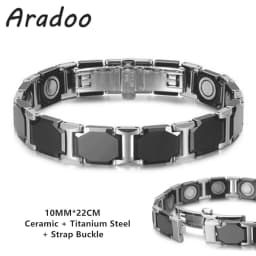 Ceramic Titanium Steel Hematite Magnetic Therapy Bracelet Strap Buckle Adjustable Bracelets With Regulator