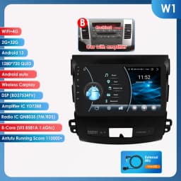 9" Hizpo 2Din Android Auto Car Radio for Citroen C-Crosser Peugeot 4007 Mitsubishi Outlander 2 2005 - 2011 Snapdragon 360° CAM