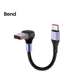15CM 30CM Short Elbow USB C Cable 66W USB A To Type C Fast Charging Cable for iphone 15 16 Huawei Samsung Xiaomi Power Bank Cord