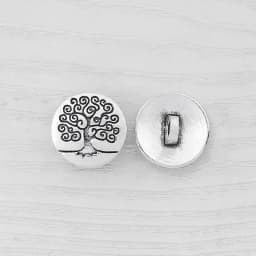 20 x Tibetan Silver Metal Button Beads Flower Heart Round Sewing for Leather Craft Clothes Bags