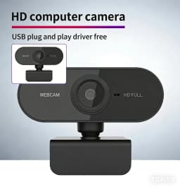 USB Webcam with Microphone, Plug and Play Computer Camera for Video Calling, Zoom, Teams, Streaming, Compatible with PC and Mac