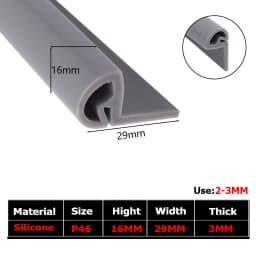 1/5Meter 9 Shape Auto Rubber Seals Car Door high temperature Oven Steam Doors Window Silicone P-Type Weather Strip