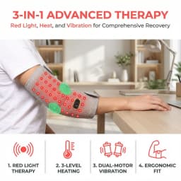 660&850nm Red Light Heating Massage Pad for Elbow Brace Joint Fatigue Relief Near Infrared Light Devices Pad Relief Relax Muscle