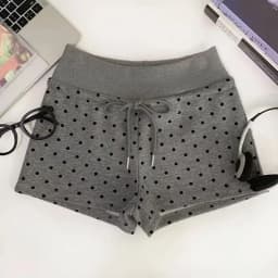 Easy Match Polka Dot Women Shorts Drawstring Waist Slim Fit Drawstring Shorts Breathable High Waist Yoga Shorts Spring Summer