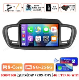 Android 15 Car Radio For Kia Sorento 3 2015 2016 2017 2018 Multimedia BT GPS 5G WIFI Navigation 4G LTE Head Unit Video Player