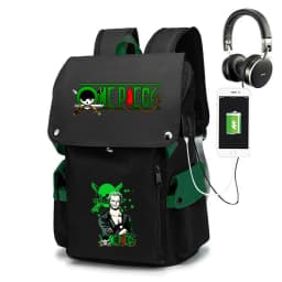 One Piece Zoro Print School Backpack Large Capacity Casual Daypack Travel Bag for Kids Teens