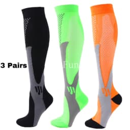2/3/4 Pairs Running Men Compression Socks Fit Varicose Veins Football Soccer Stockings 30 Mmhg Atheletic Men Women Sports Socks