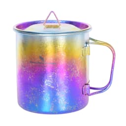 Boundless Voyage Ultralight Titanium Cup with Lid Outdoor Camping Folding Water Tea Coffee Cup Colourful Teacup 15oz Ti3055D