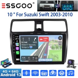 ESSGOO 10" 2DIN Android 13 Carplay Car Stereo Radio For Suzuki Swift 2003-2010 GPS Navigation FM WiFi BT RDS Multimedia Player 