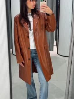 Crocodile Embossed Trench Coat Lapel Collar Button‑Front 2026 Autumn Women Vintage Outerwear Trendy Lady Casual Overcoat